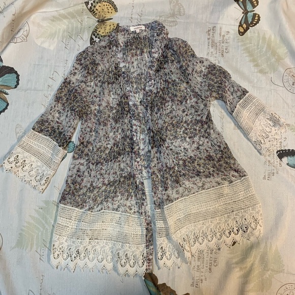 Sundance silk sheer button down blouse - Picture 6 of 9